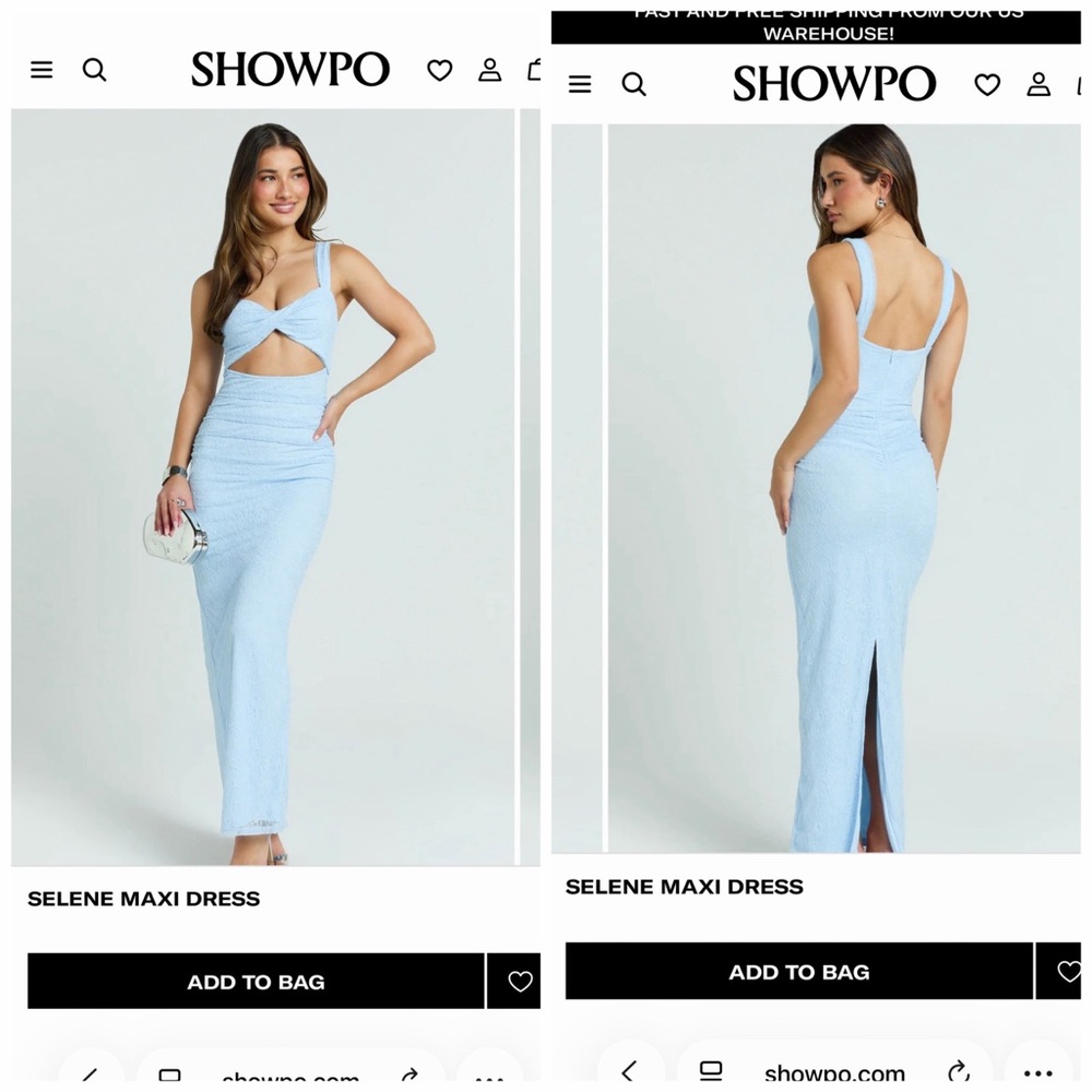 Showpo Selene Maxi Dress in Soft Baby Blue
